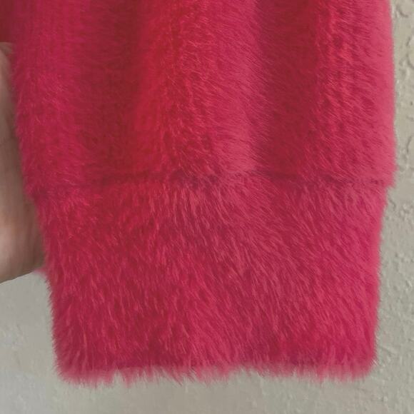 Free People Moonbeam Cropped Sweater Womens Size L Raspberry Soft Stretchy Fuzzy - Picture 4 of 16